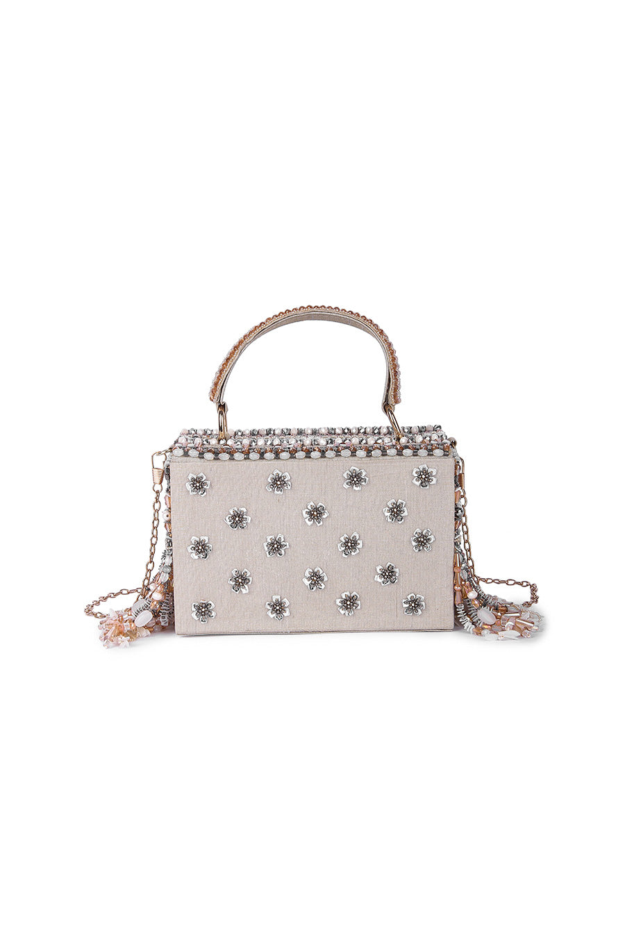 Multicolour Shahiraa Hand-Embroidered Box Clutch