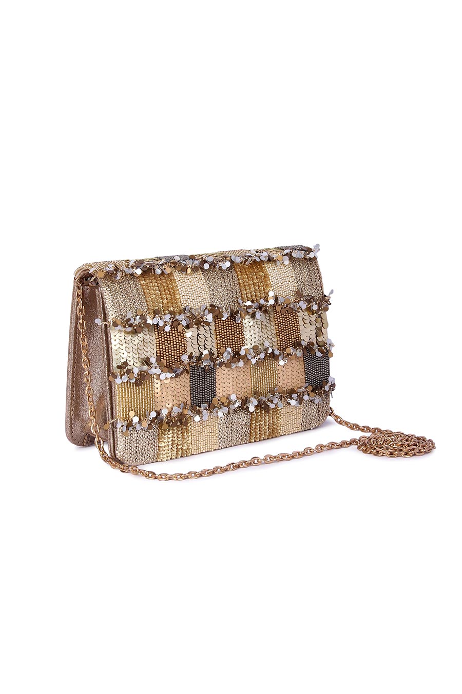 Multicolour Khikhir Sequins Embroidered Clutch