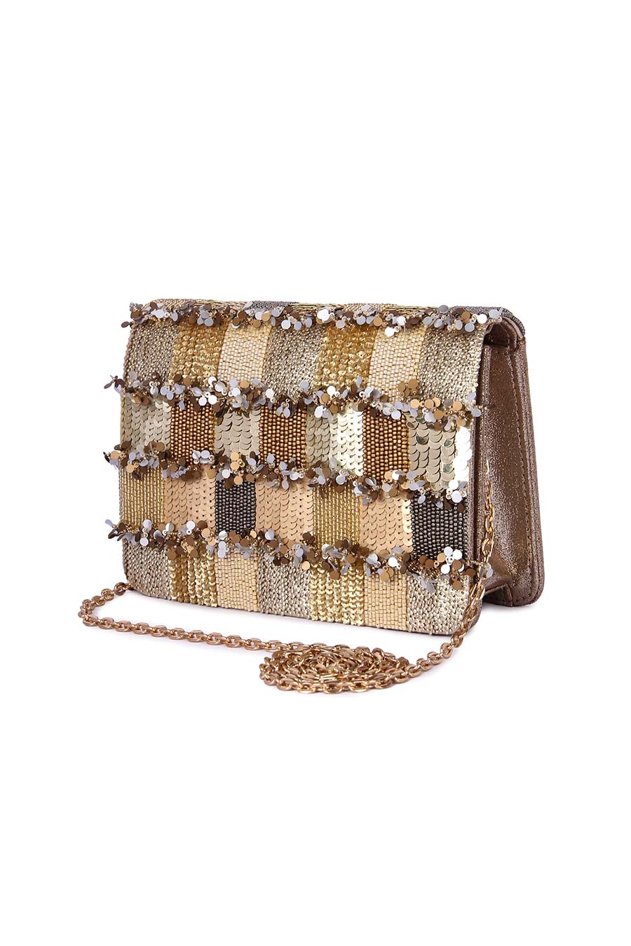 Multicolour Khikhir Sequins Embroidered Clutch