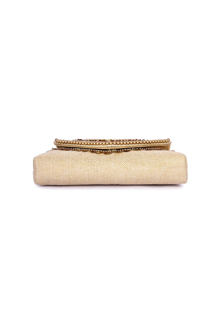 Beige Boho Embroidered Clutch