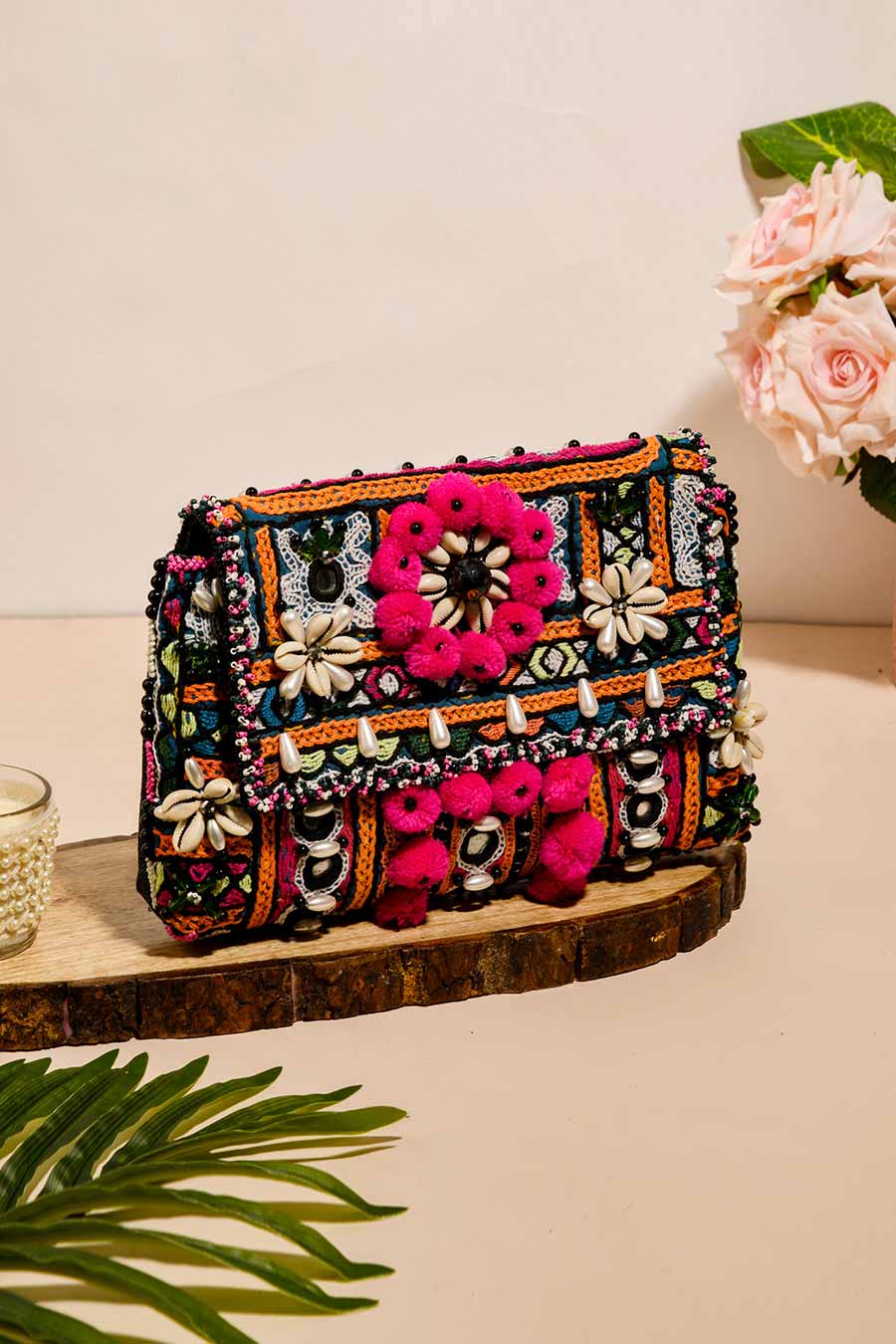 Multicolour Beachy Boho Clutch