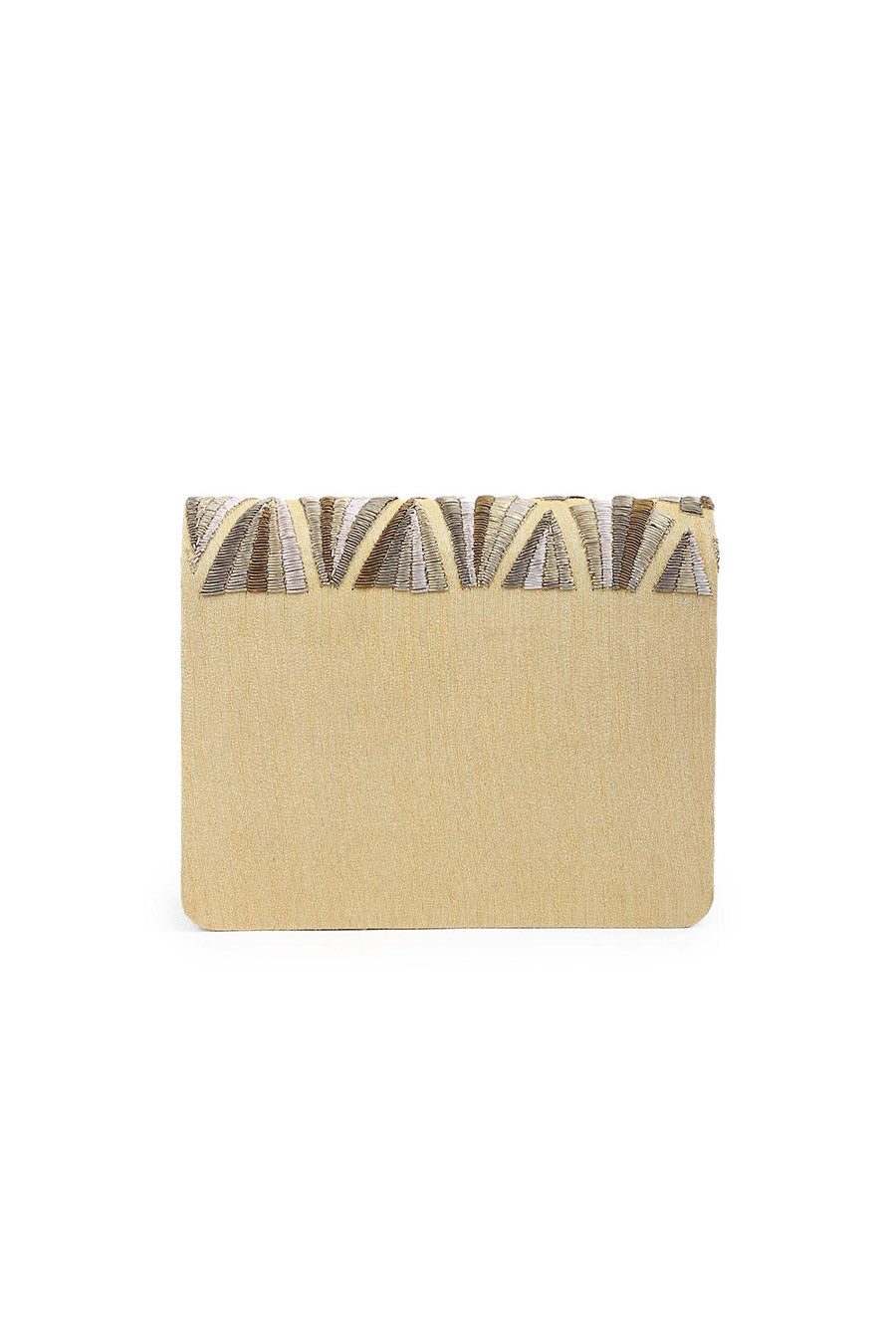 Gold Hand-Embroidered Clutch