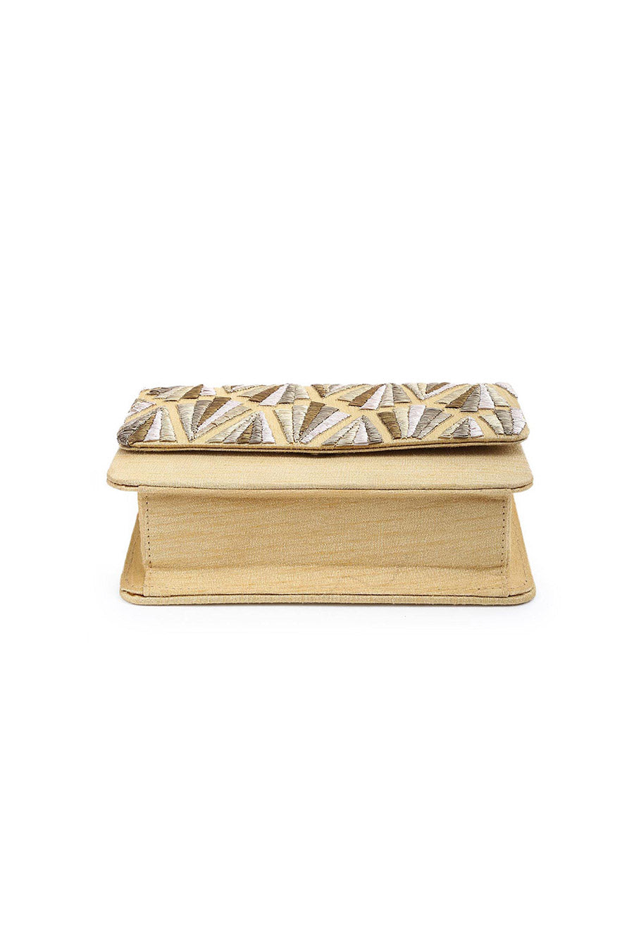 Gold Hand-Embroidered Clutch