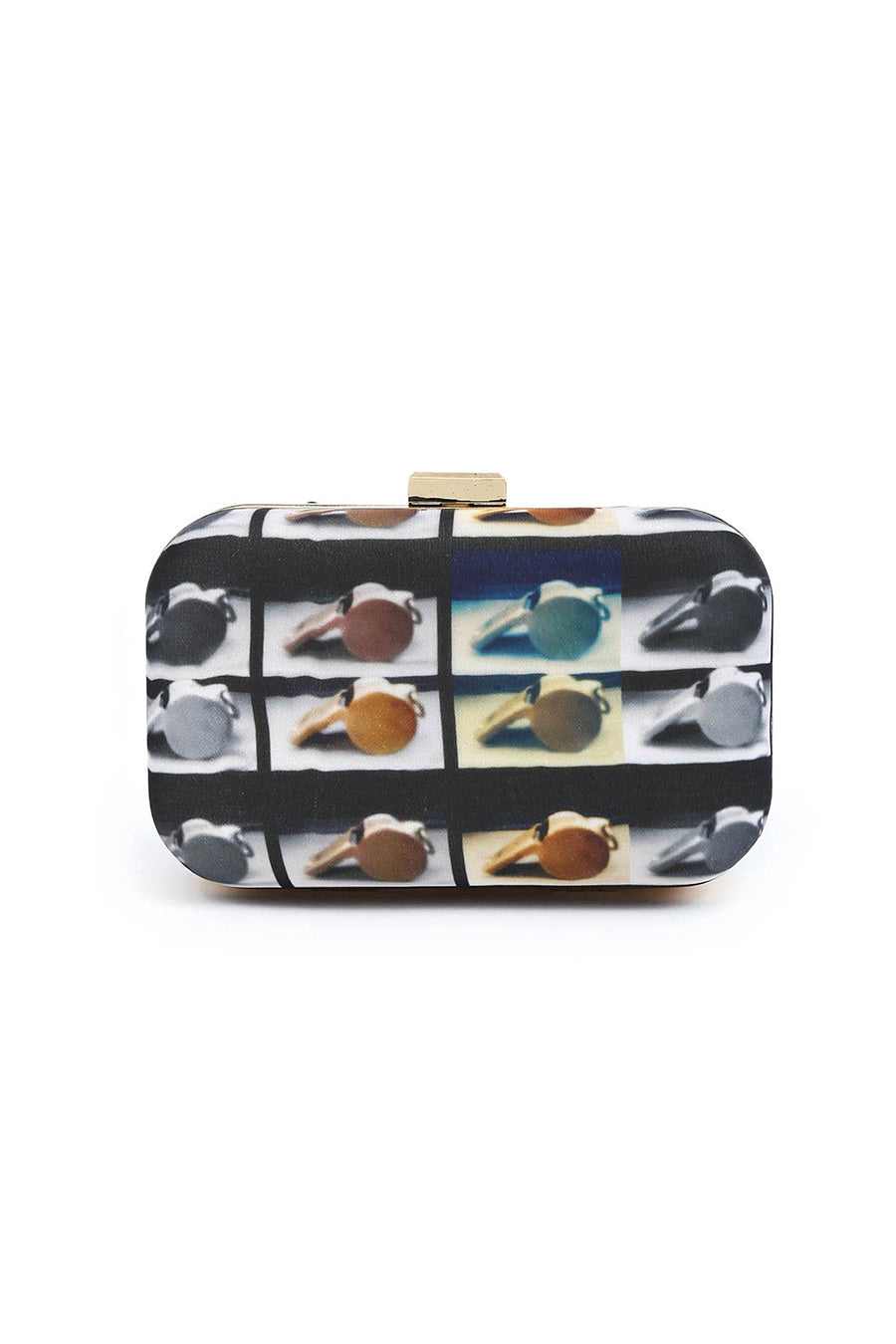 Multicolour Whistle Printed Box Clutch