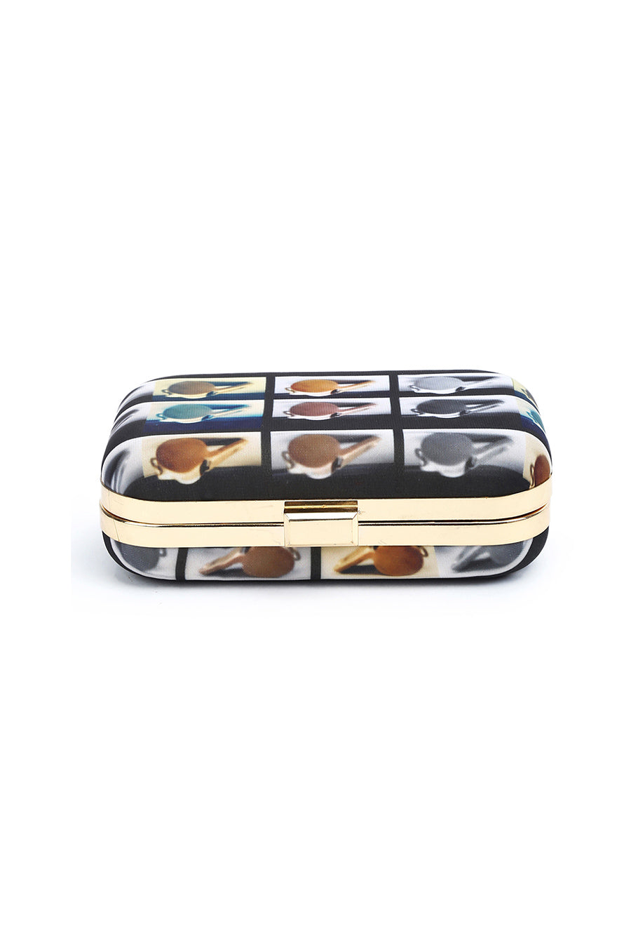 Multicolour Whistle Printed Box Clutch