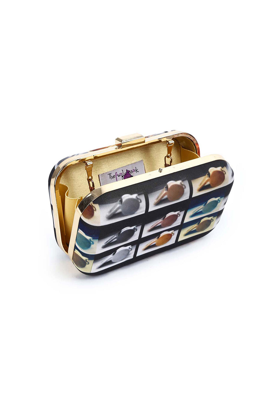 Multicolour Whistle Printed Box Clutch
