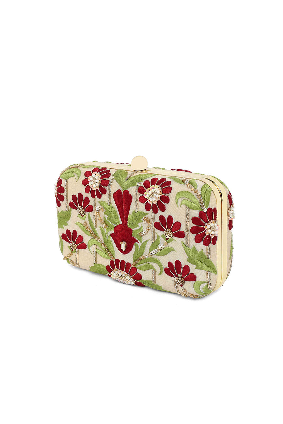 Multicolour Bagichaa Embroidered Box Clutch