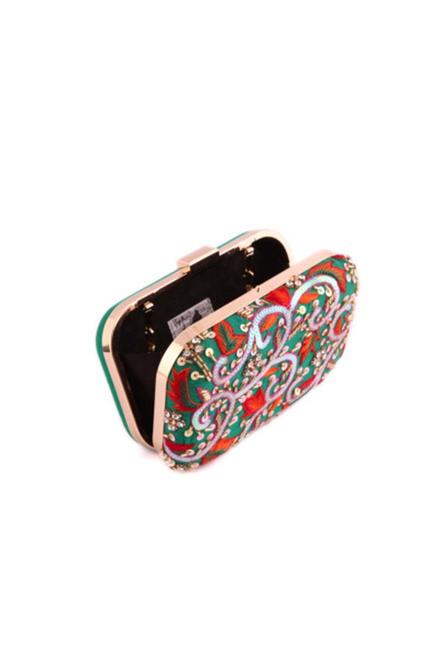 Multicolour Gardenia Hand-Embroidered Box Clutch