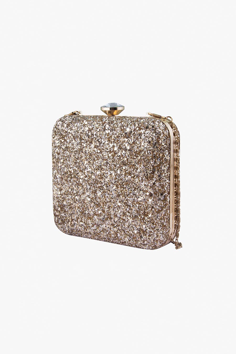 Gold Shimmer Box Clutch