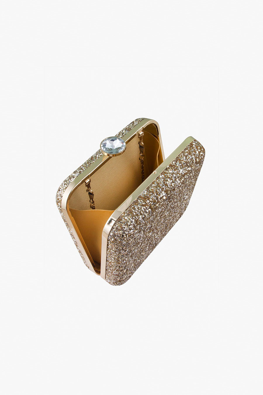 Gold Shimmer Box Clutch
