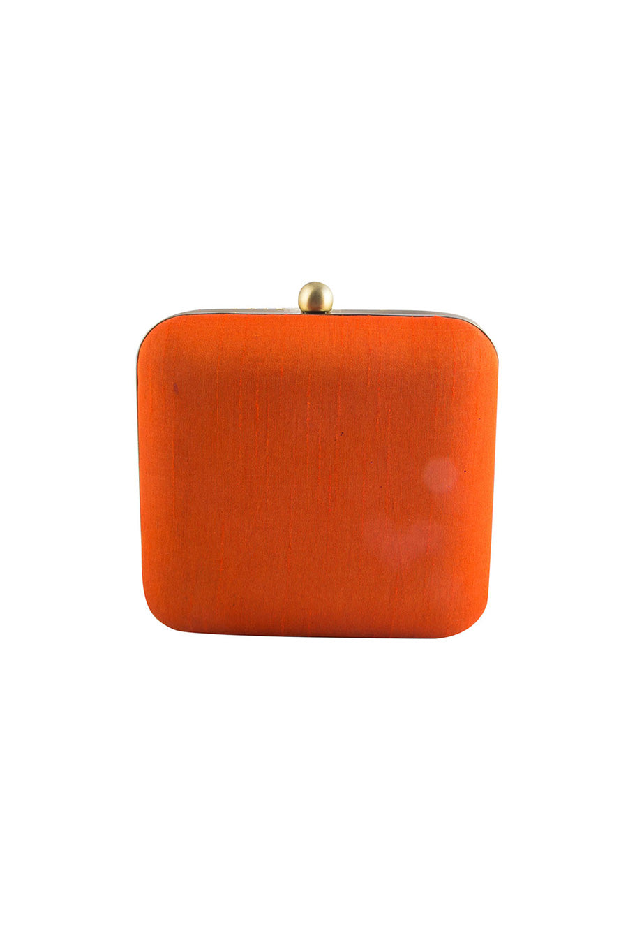 Orange Gotapatti Embroidered Box Clutch