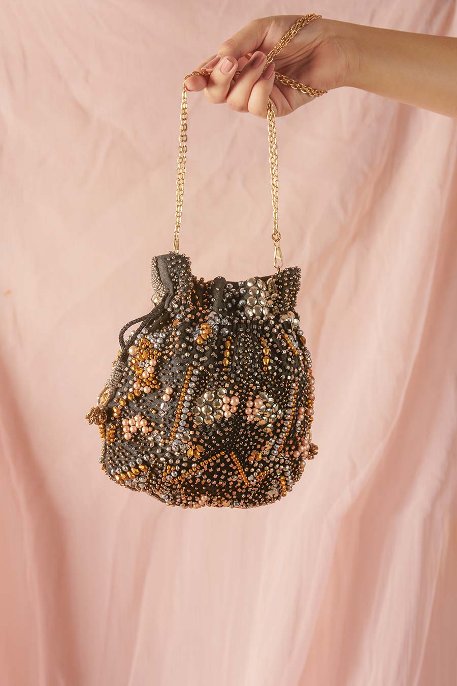 Multicolour Jingle Hand-Embroidered Potli