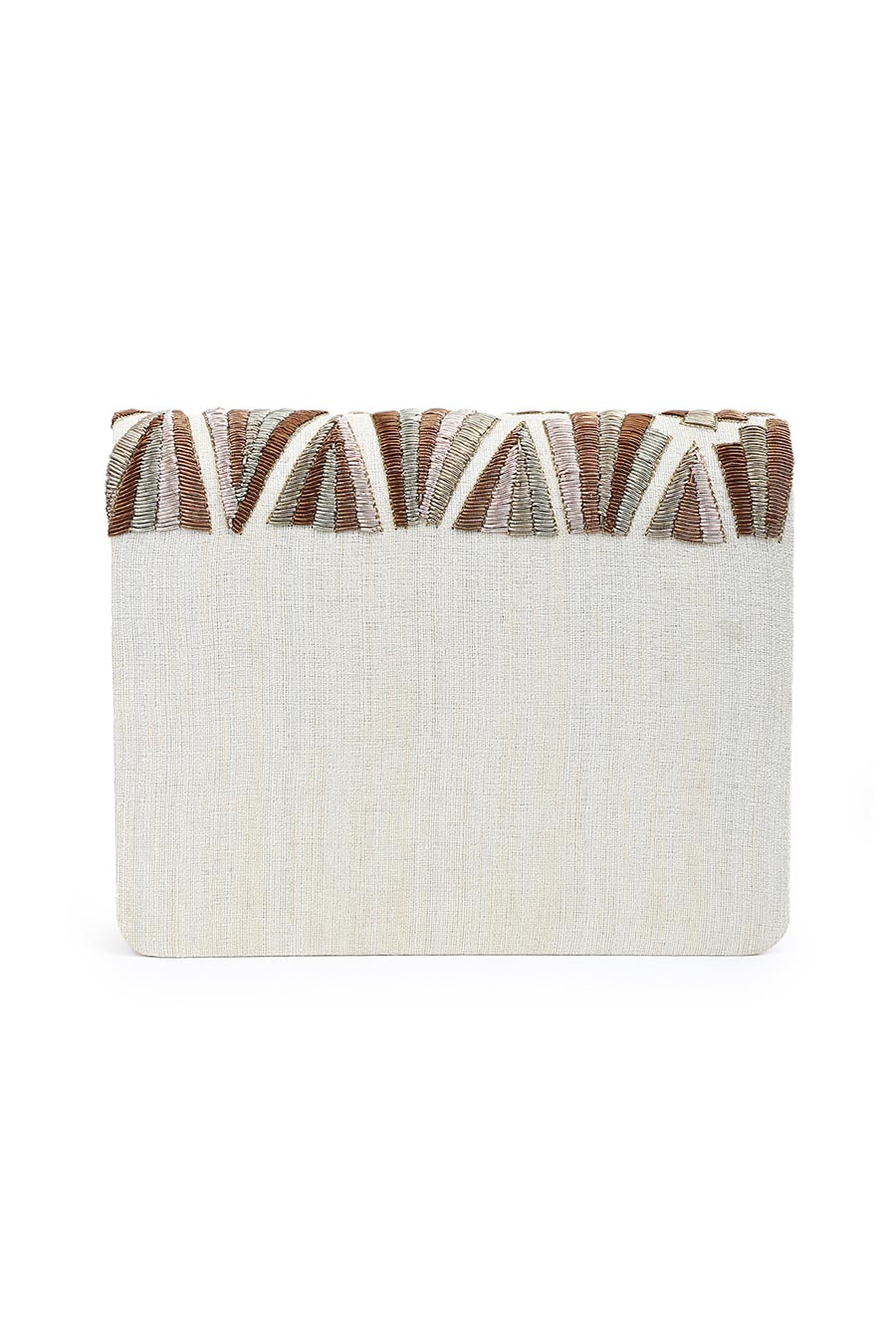 Off-White Embroidered Clutch