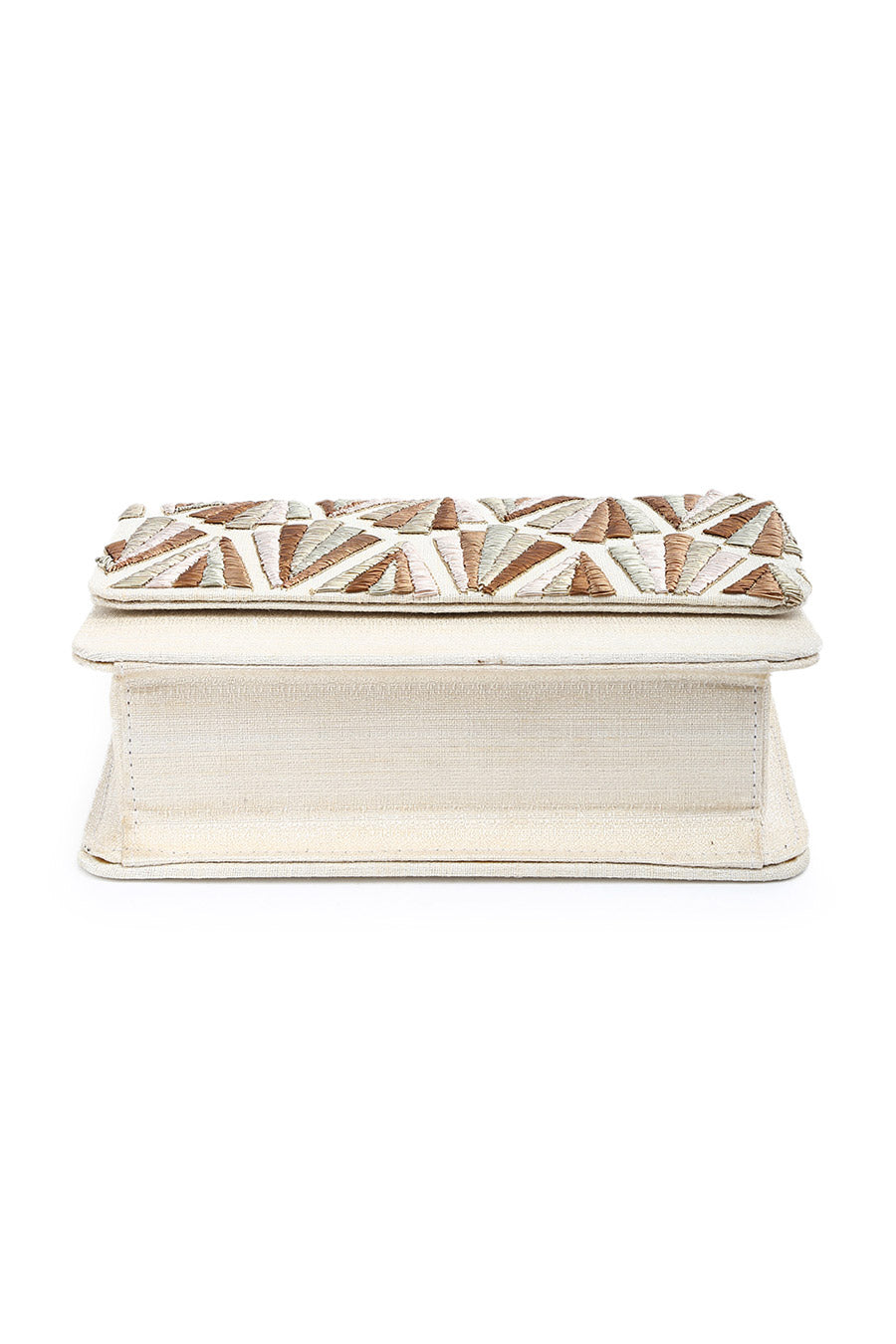 Off-White Embroidered Clutch