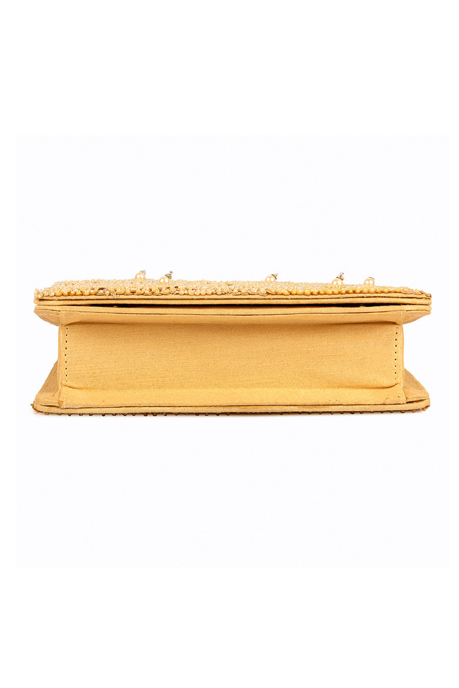 Gold Sheeny Hand-Embroidered Clutch
