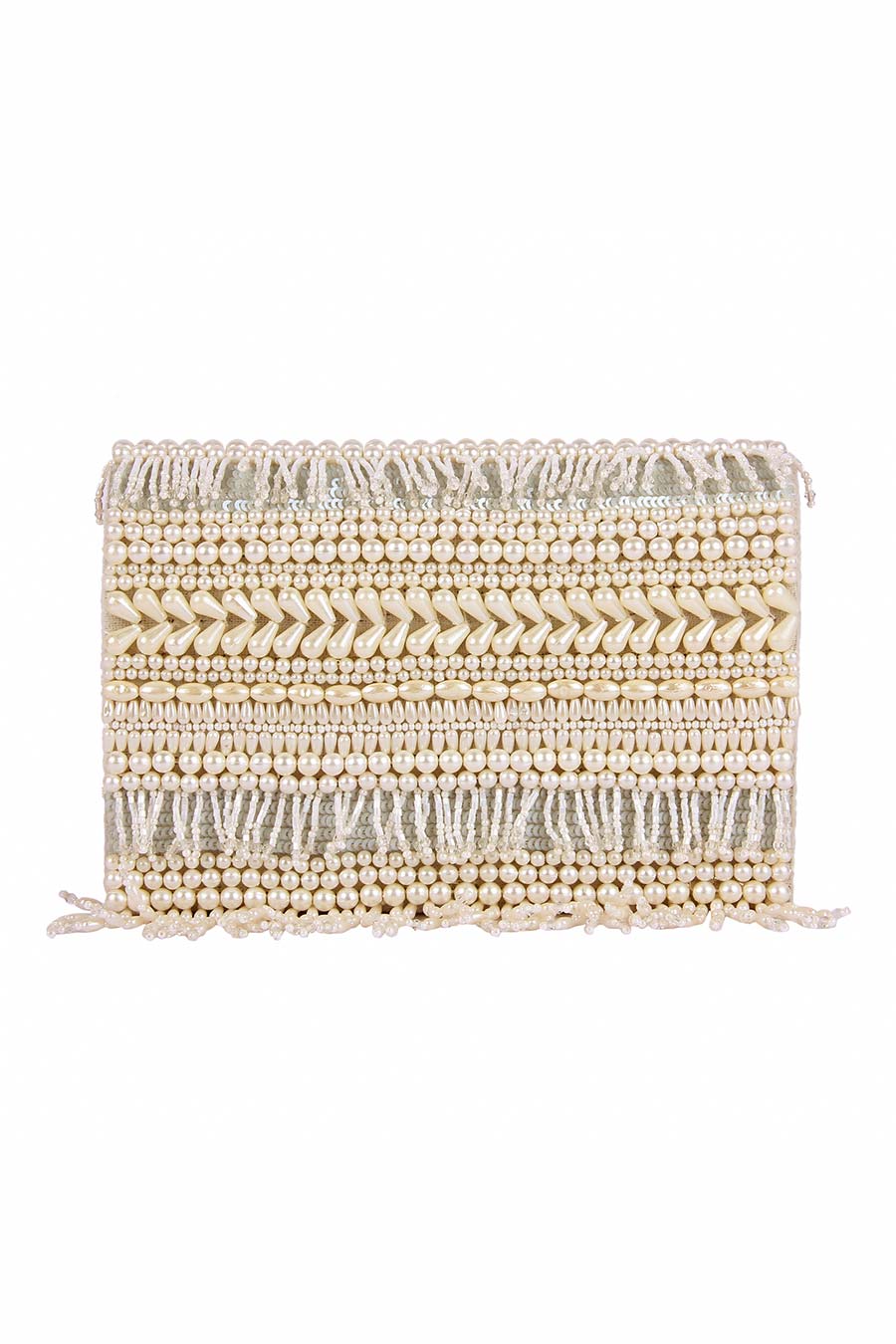 White Moteeiiyaa Embroidered Clutch