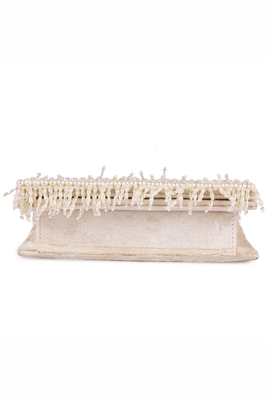 White Moteeiiyaa Embroidered Clutch