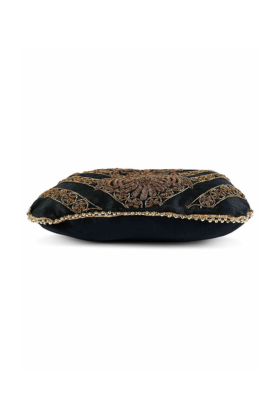 Black Zardosi Hand-Embroidered Potli