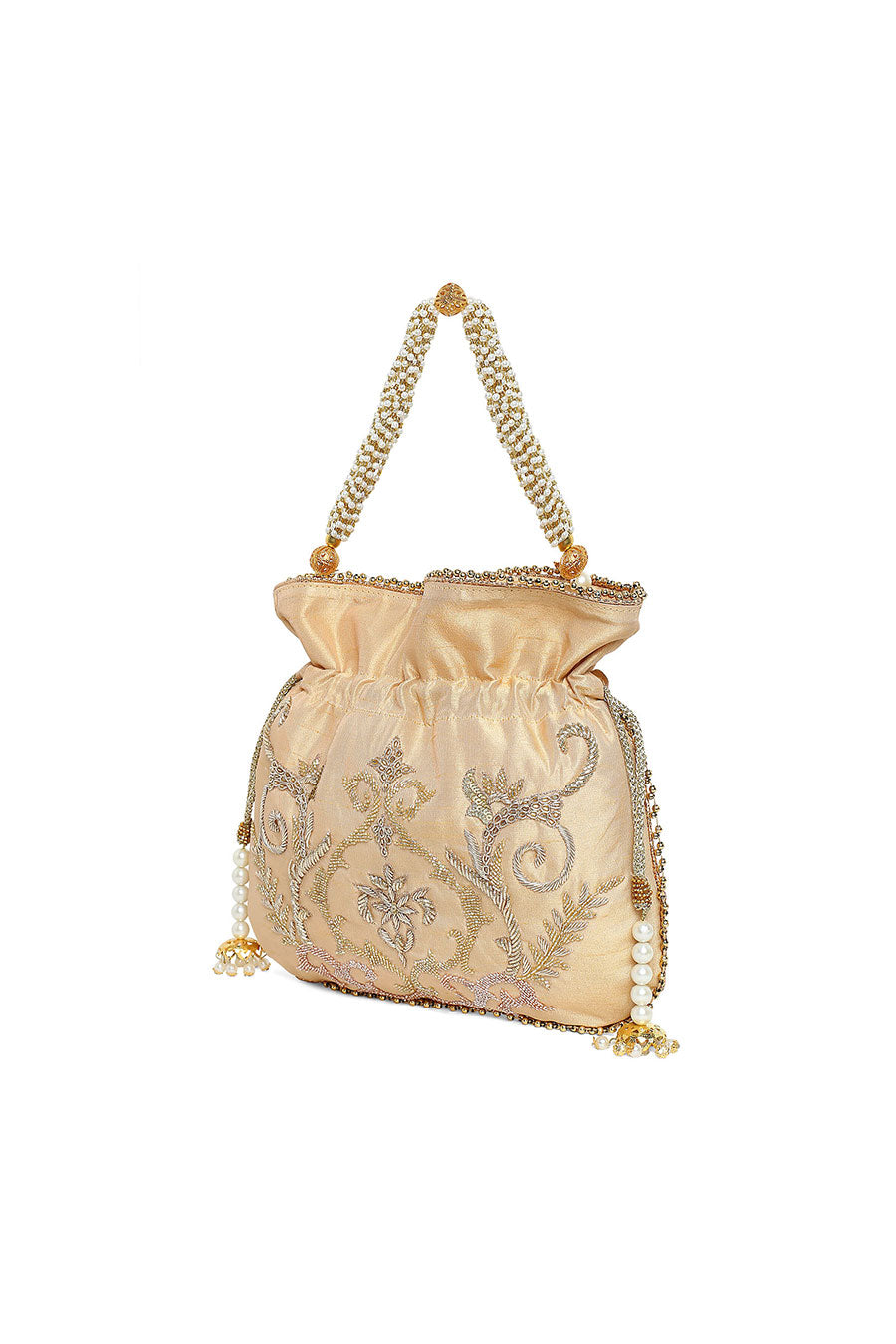 Gold Dreamy Hand-Embroidered Potli