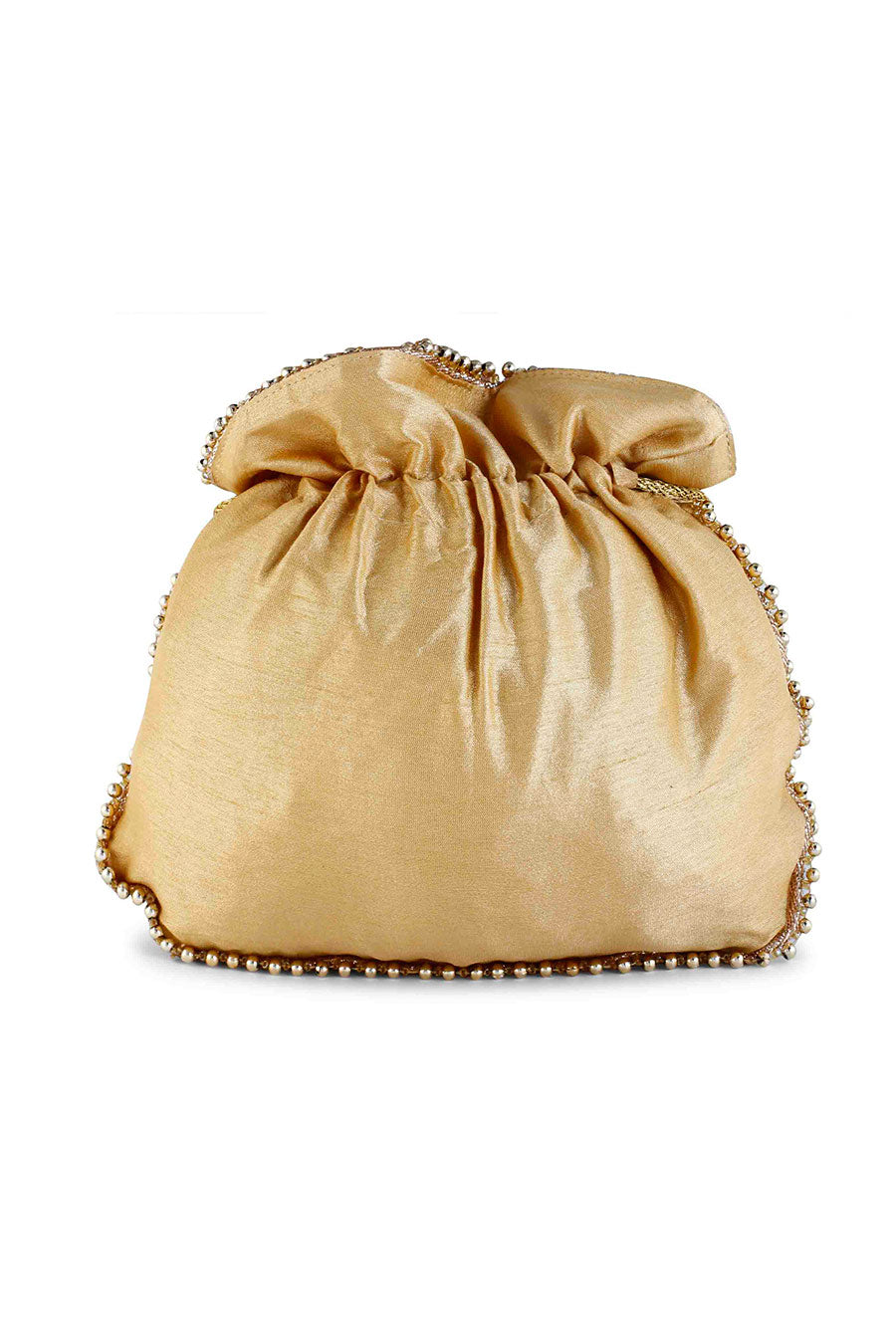 Gold Hand-Embroidered Potli