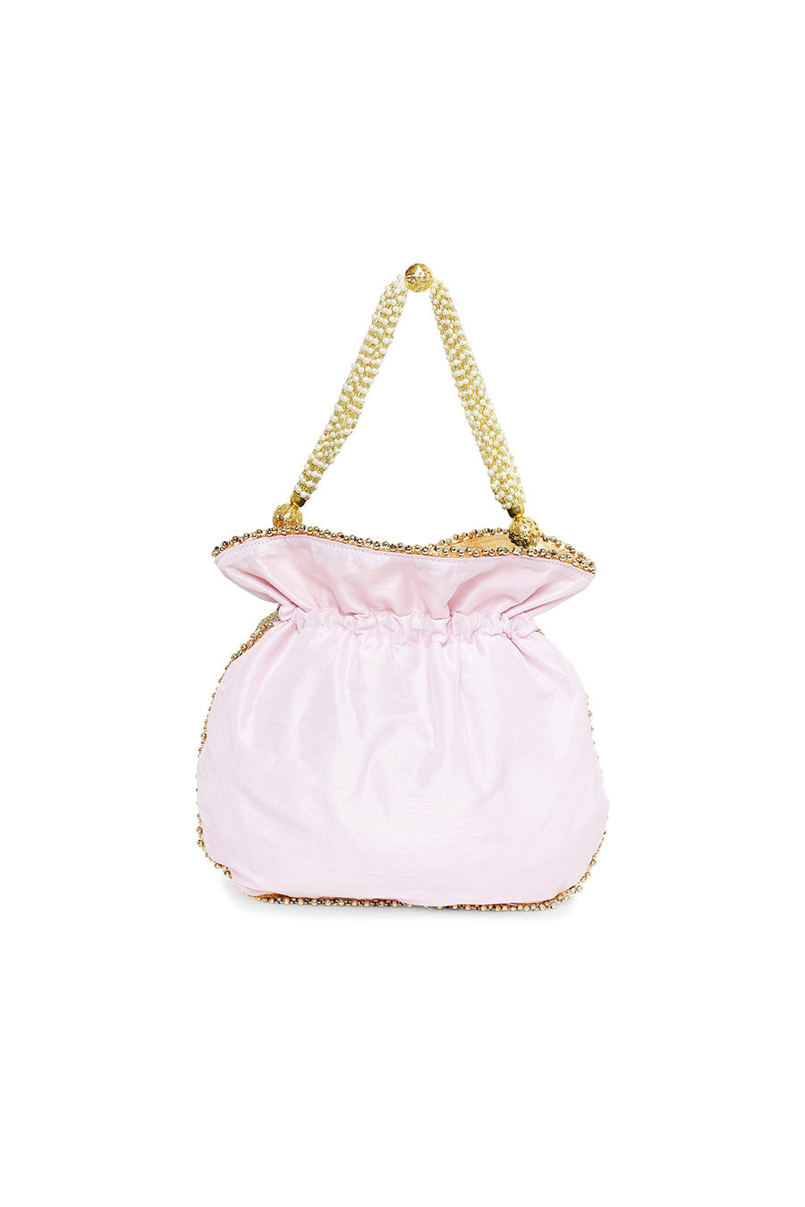 Light Pink Hand-Embroidered Potli