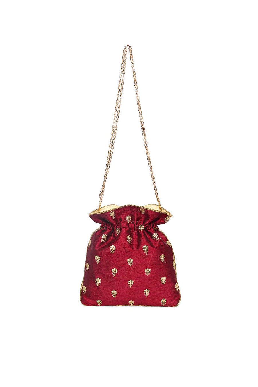 Rust Hand-Embroidered Potli
