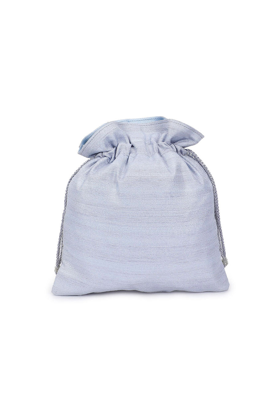 Light Blue Bedazzle Hand-Embroidered Potli