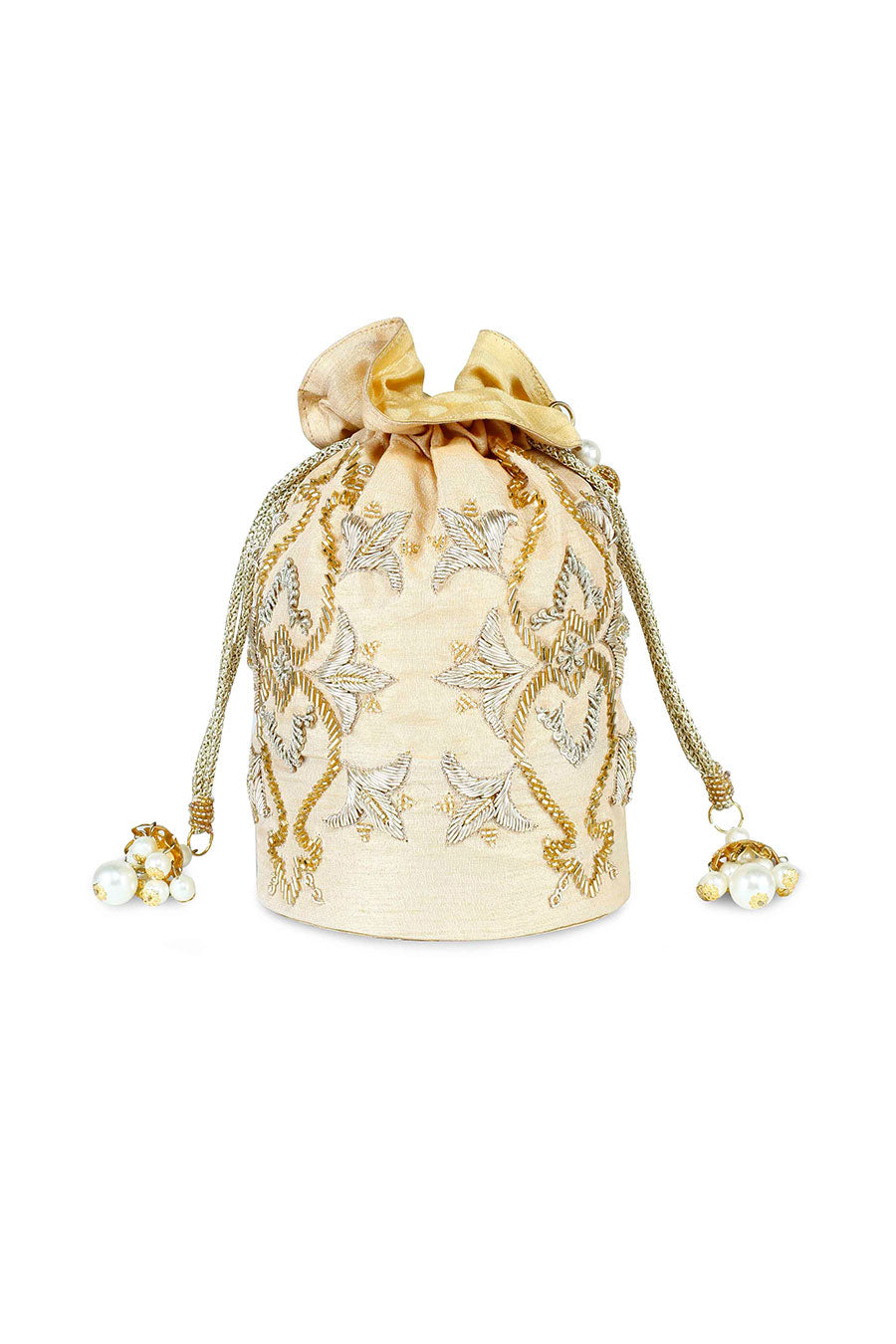 Gold Motif Embroidered Potli
