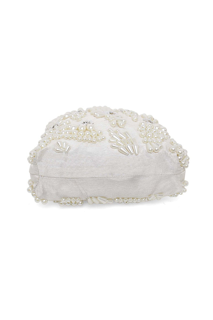 White Pearl Hand-Embroidered Potli