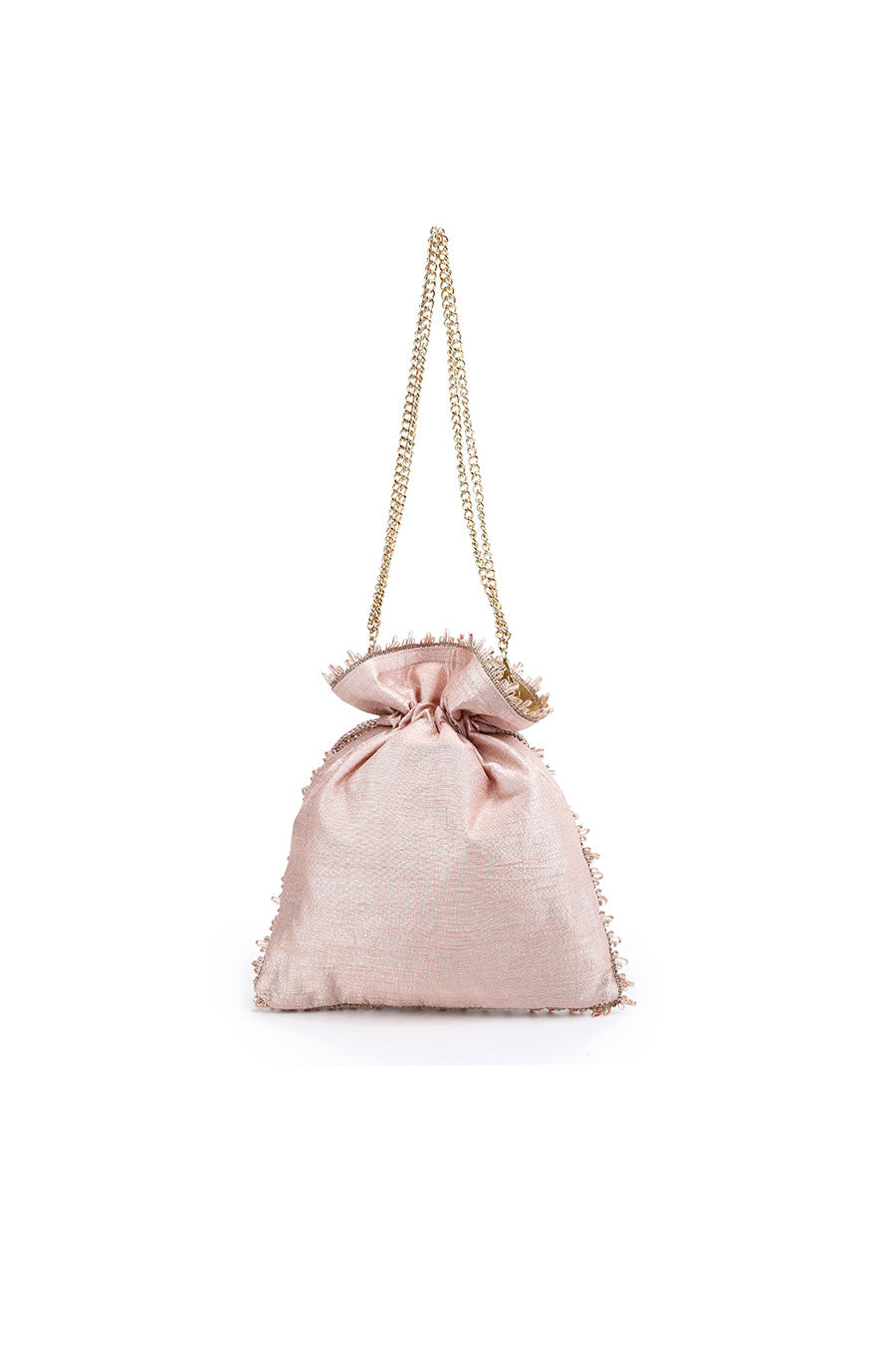 Light Pink Hand-Embroidered Potli
