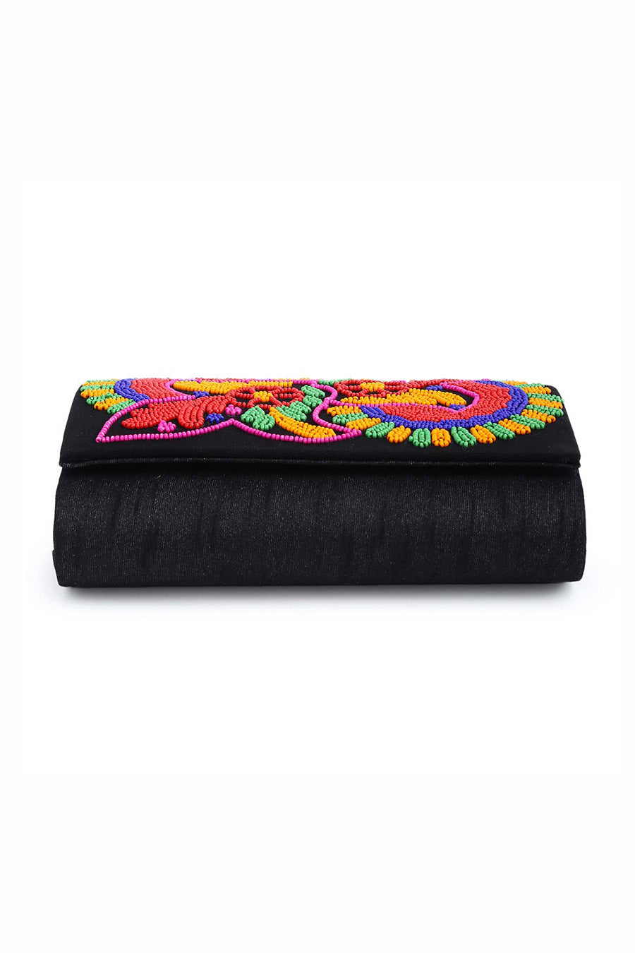Multicolour Floral Beaded Envelope Clutch