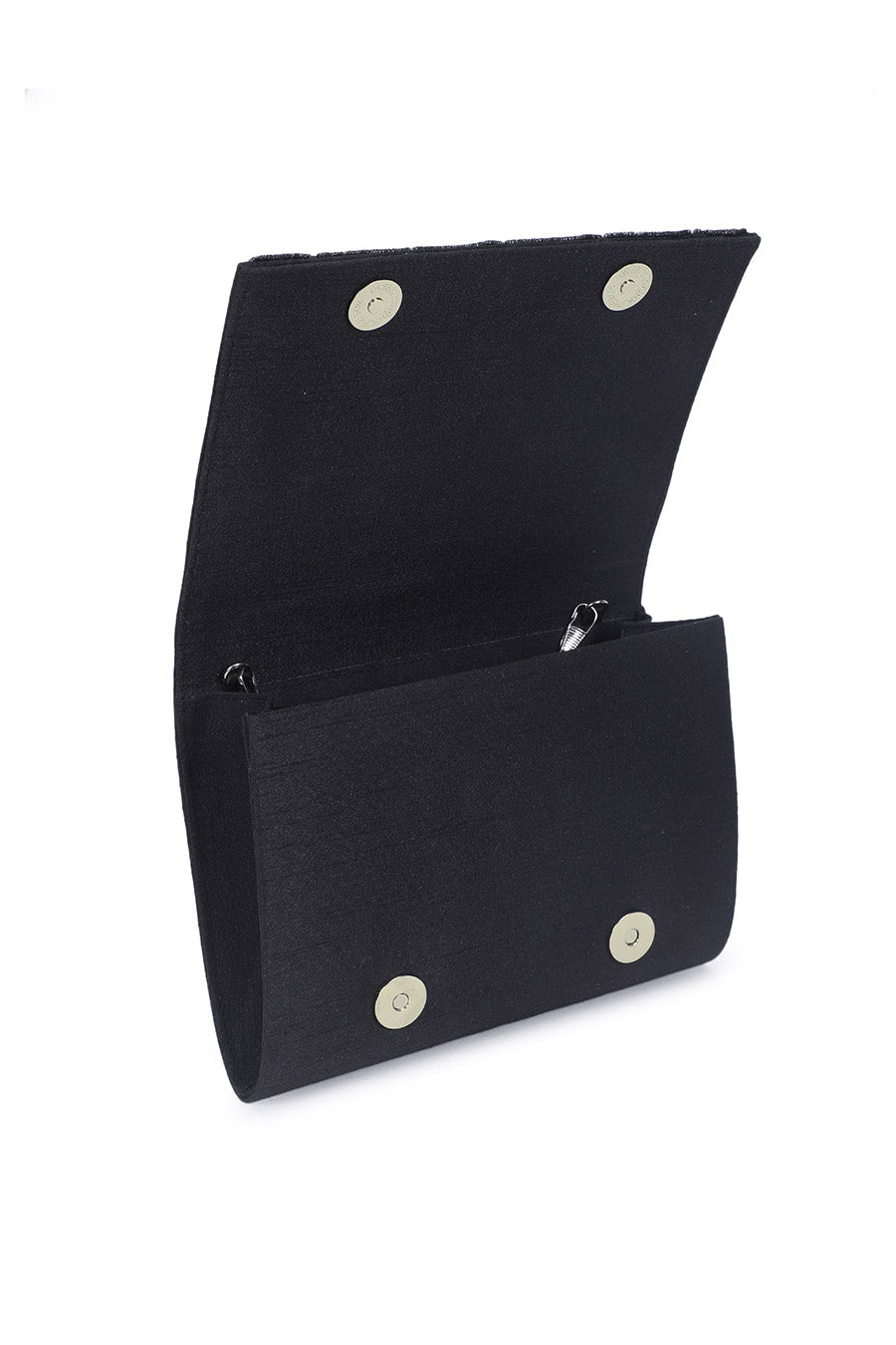 Black Hand-Embroidered Clutch