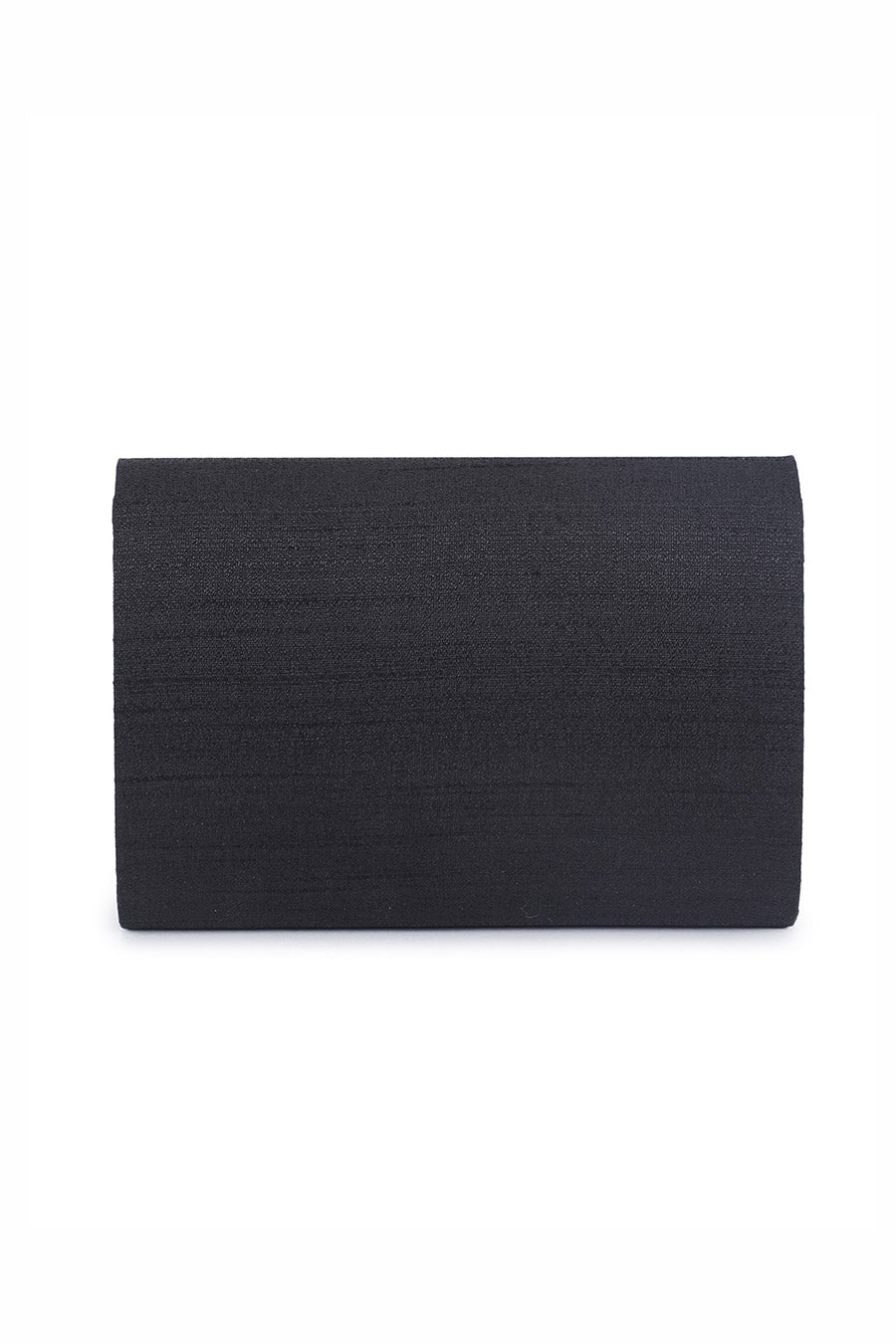 Black Mughal Empress Hand-Embroidered Clutch