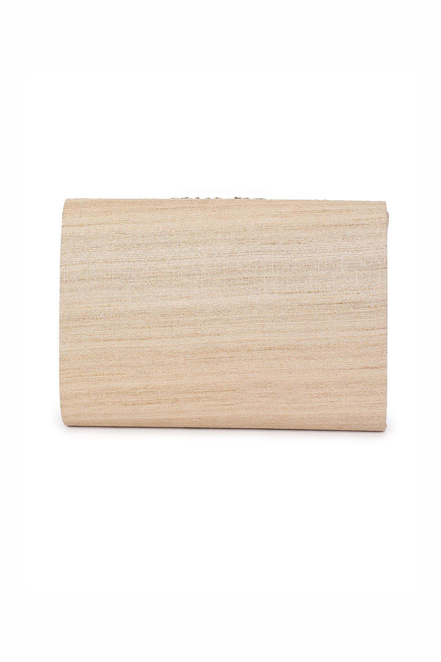 Beige Tree Hand-Embroidered Clutch
