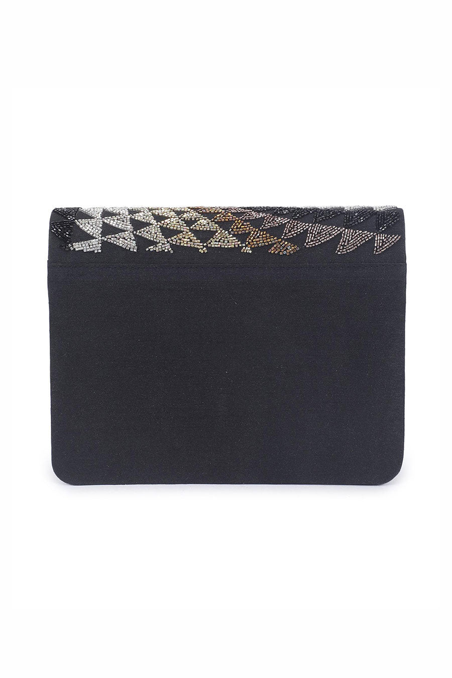 Black Illusion Hand-Embroidered Clutch