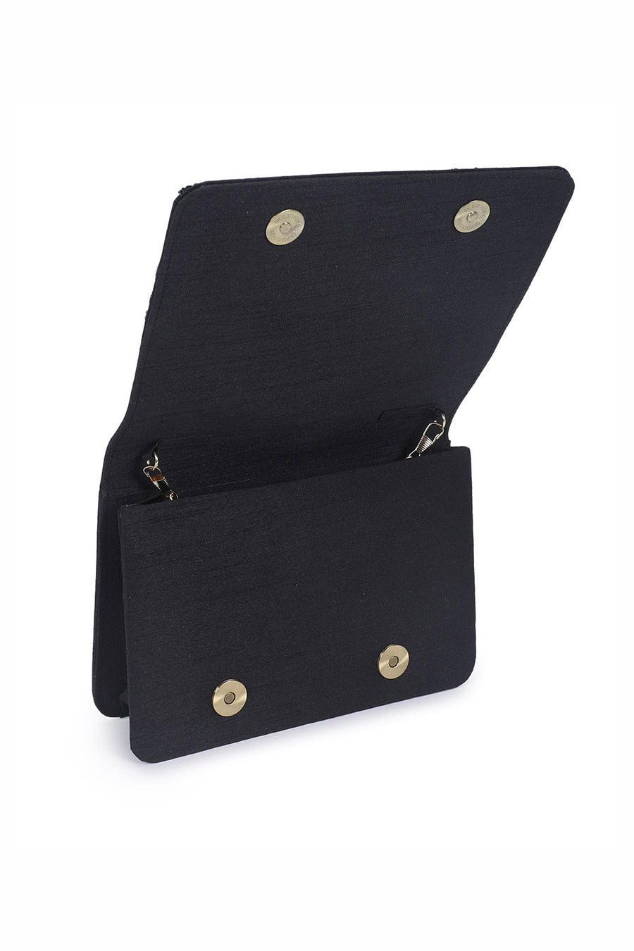 Black Illusion Hand-Embroidered Clutch