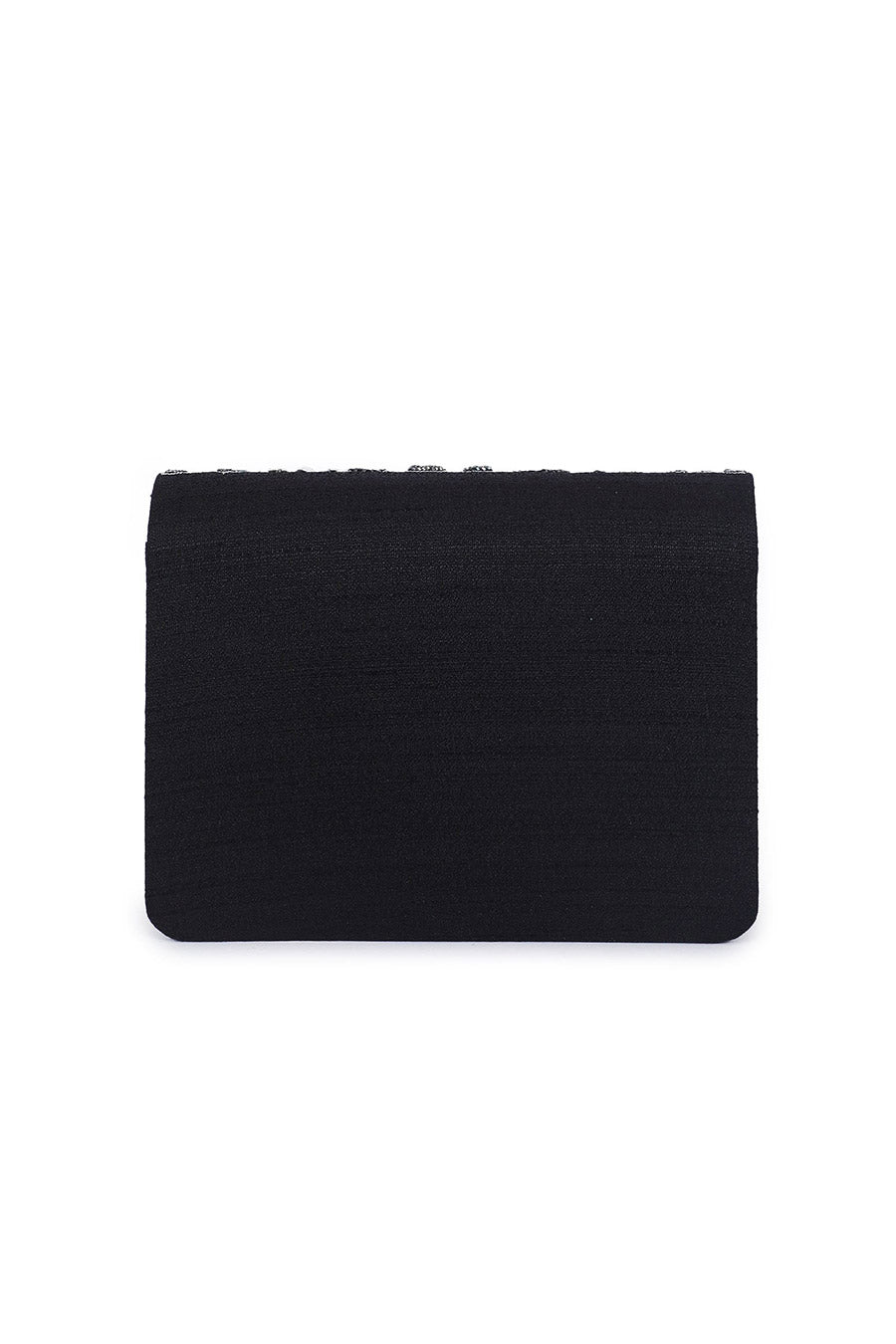Black Sparkling Hand-Embroidered Clutch