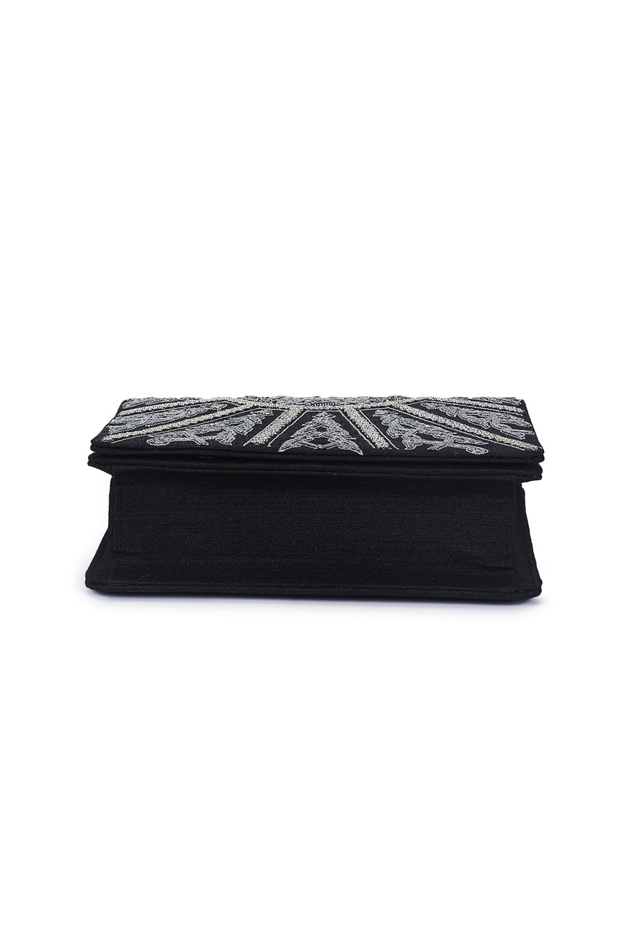 Black Sparkling Hand-Embroidered Clutch