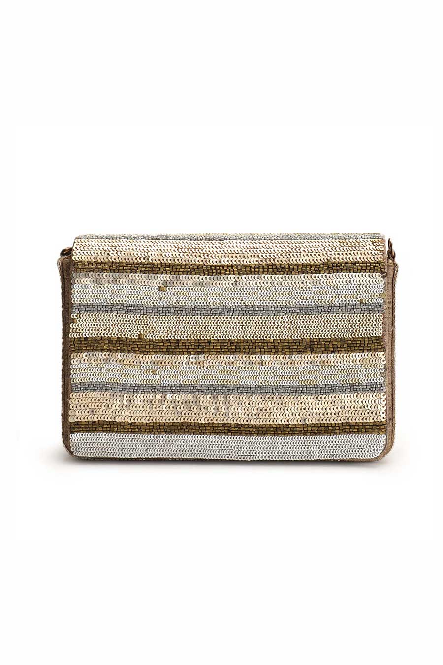 Gold Glitteratti Hand-Embroidered Clutch