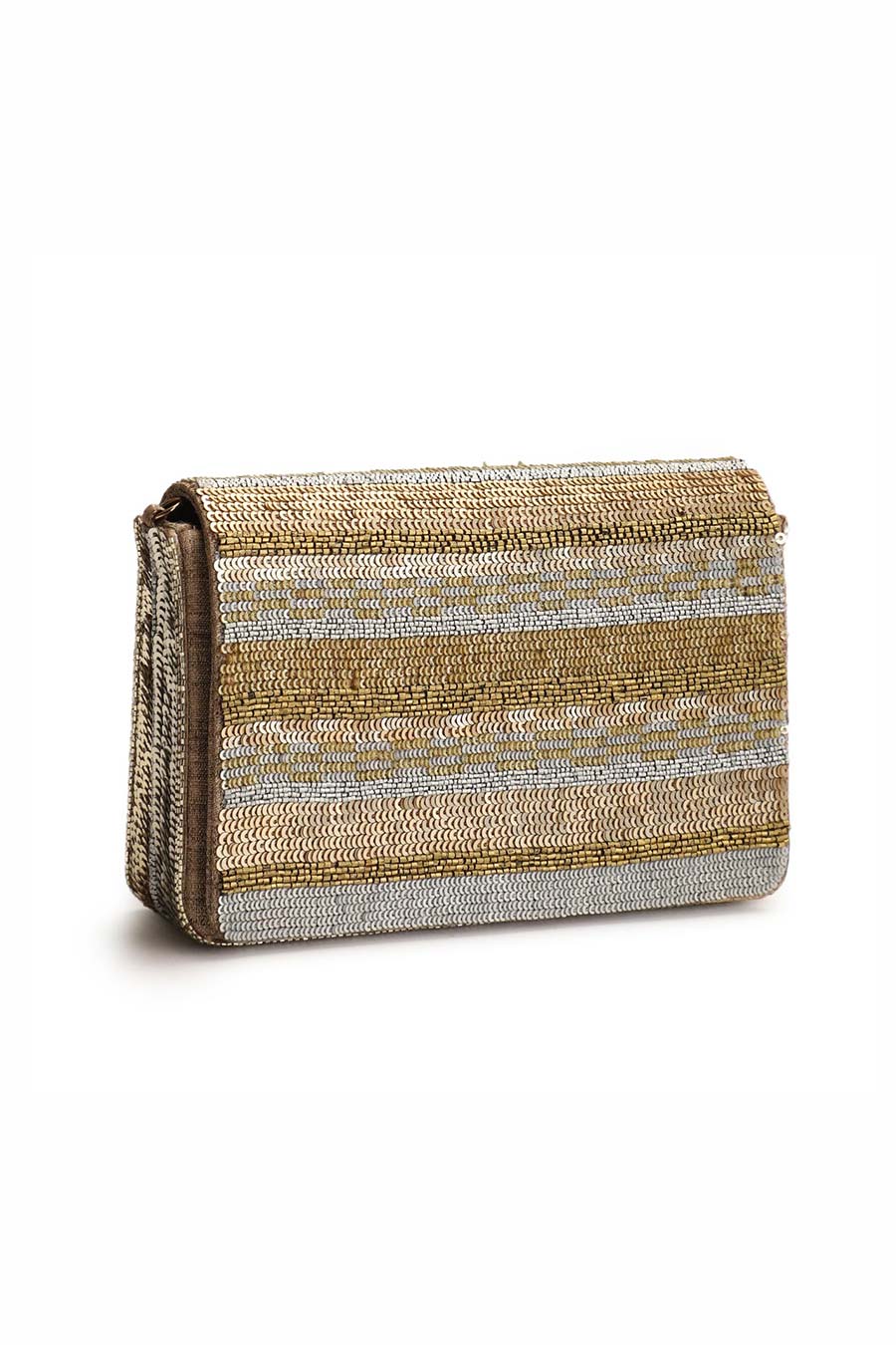 Gold Glitteratti Hand-Embroidered Clutch