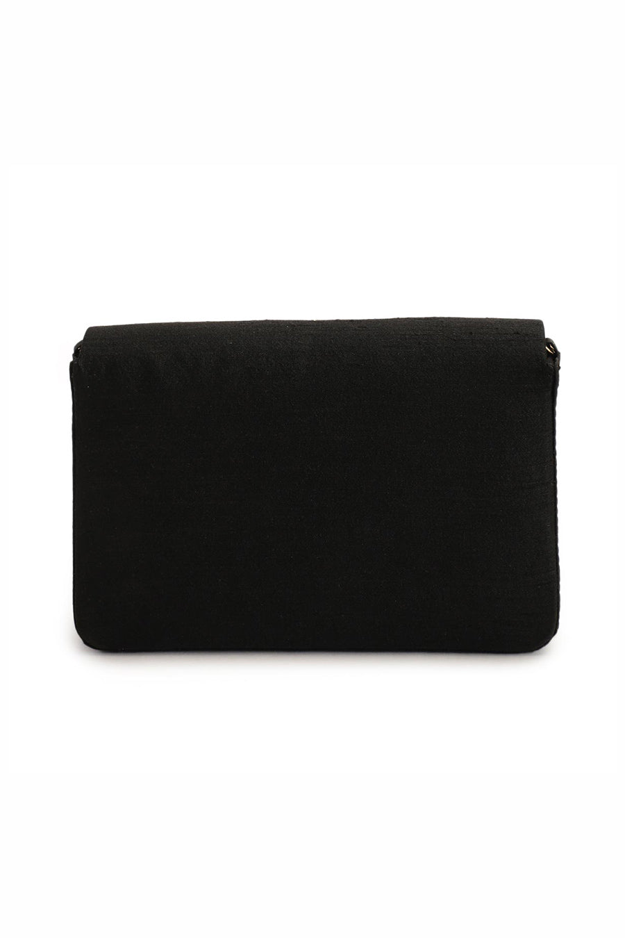 Black Hand-Embroidered Clutch