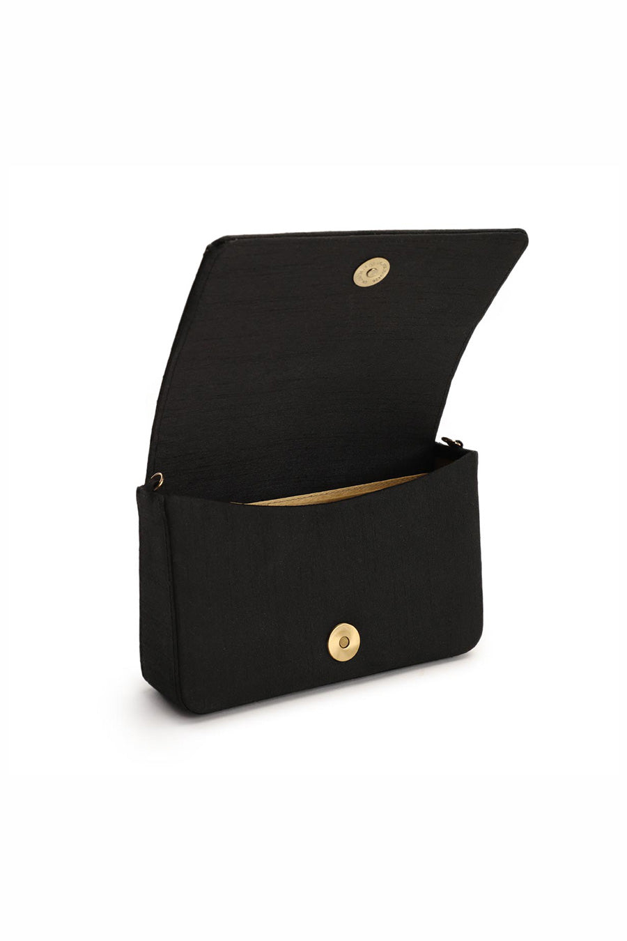 Black Hand-Embroidered Clutch