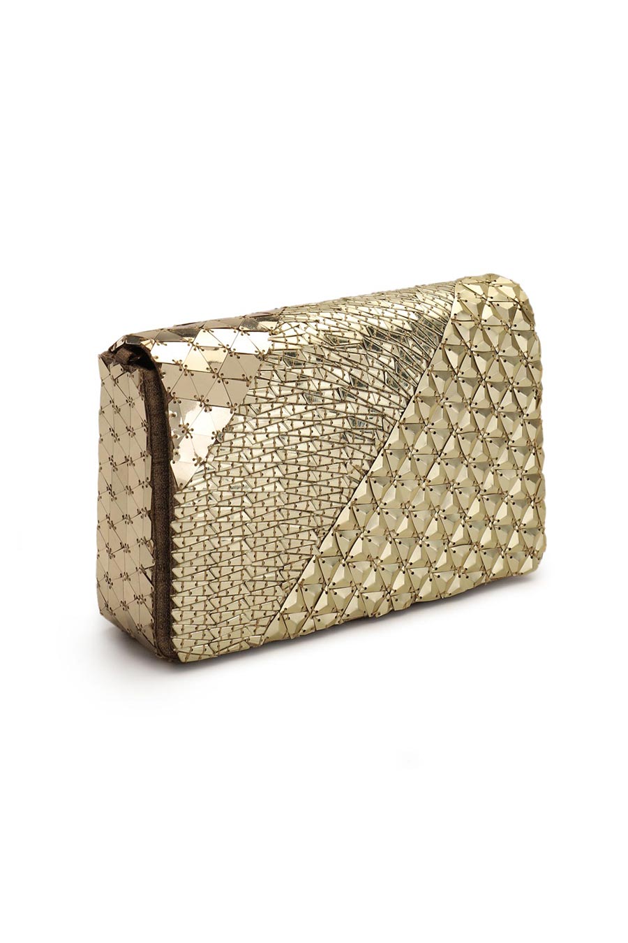 Gold Hand-Embroidered Clutch