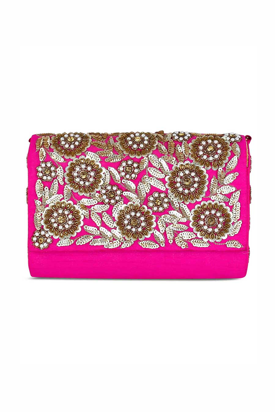 Pink Beauteous Hand-Embroidered Clutch