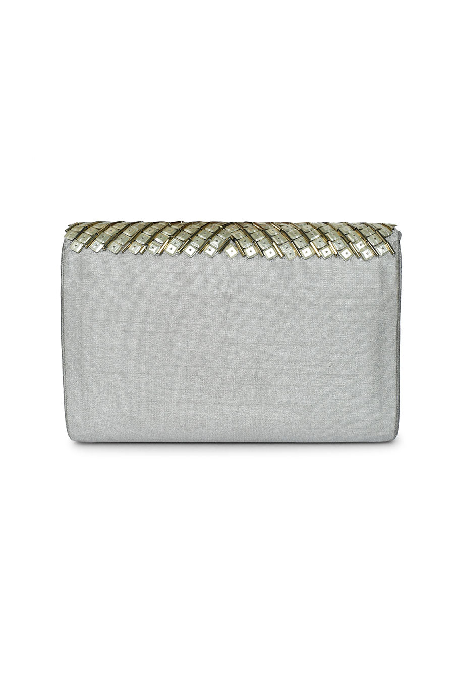 Grey Sequins Miniaudiere Clutch
