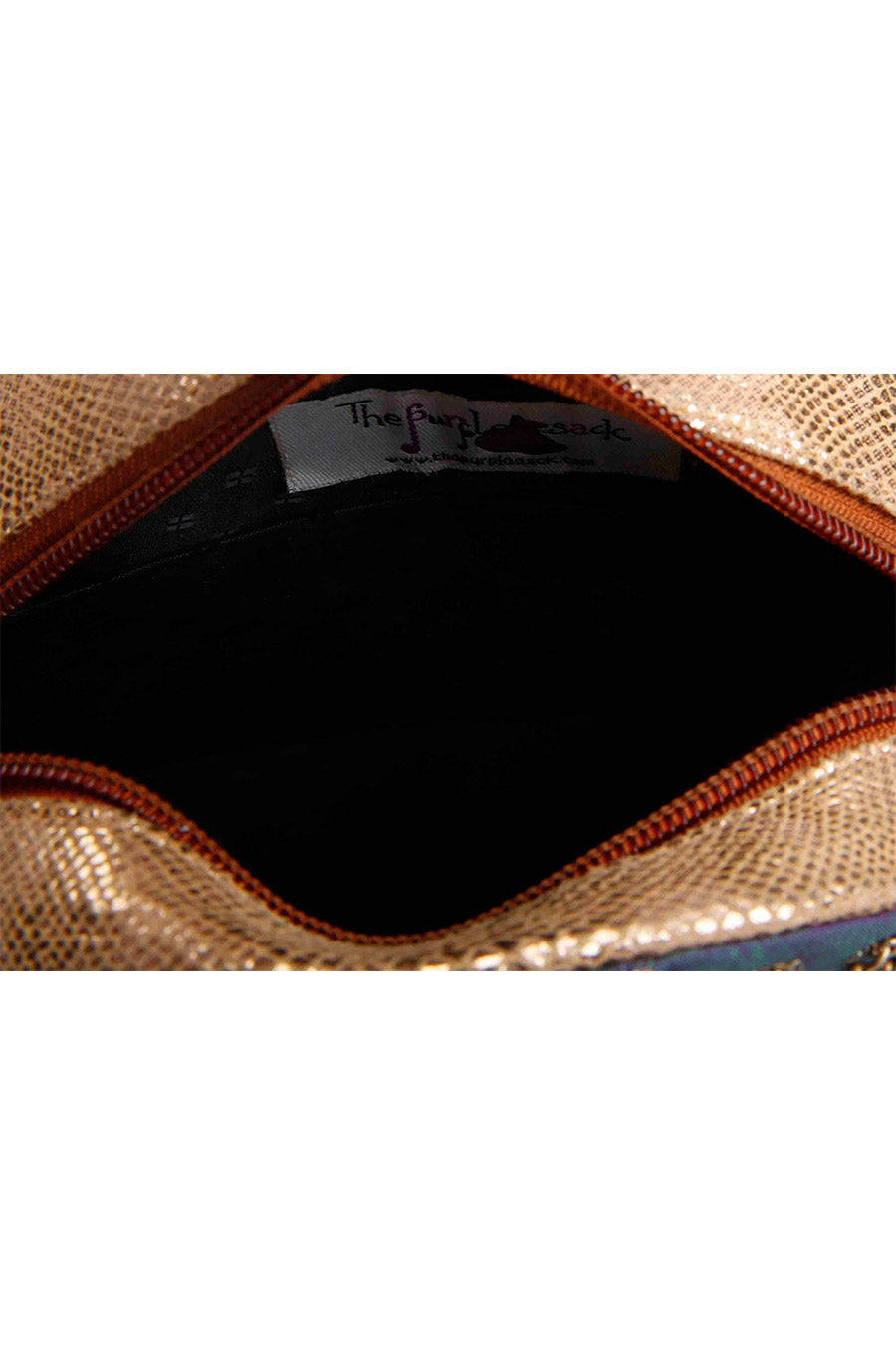 Purple Peacock Ornate Hand-Embroidered Clutch