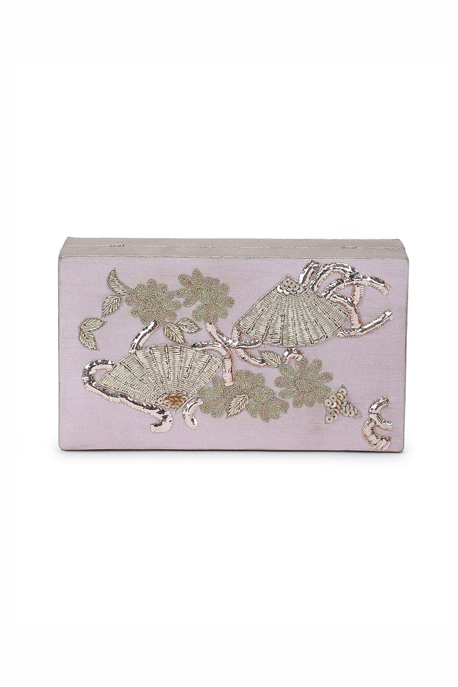 Pink Hand-Embroidered Clutch