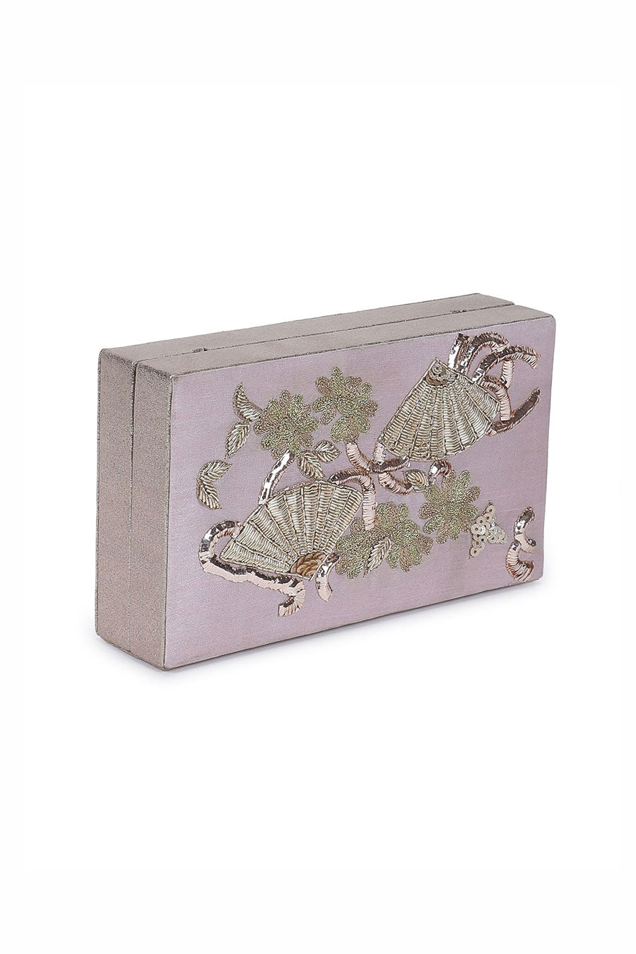 Pink Hand-Embroidered Clutch