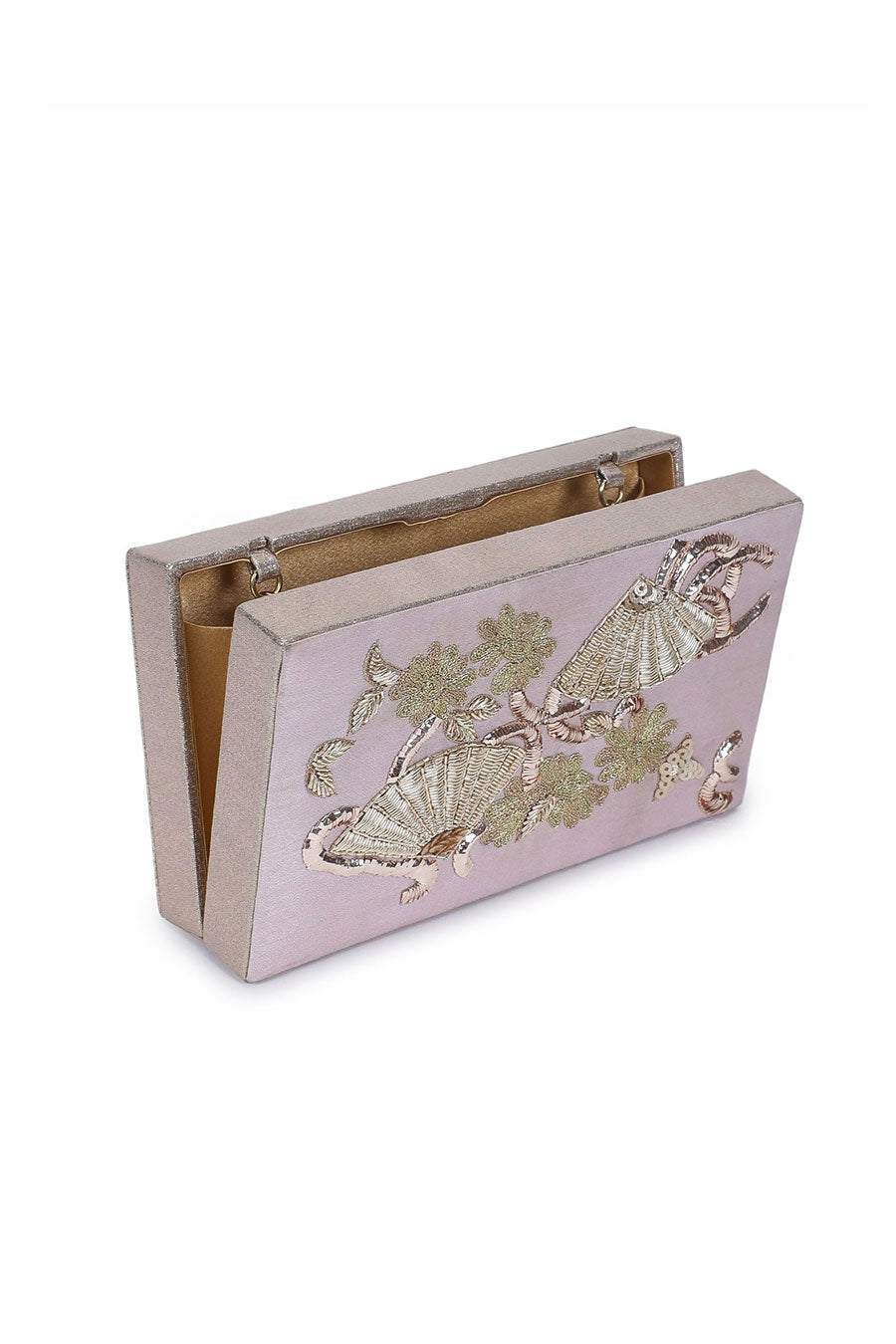Pink Hand-Embroidered Clutch