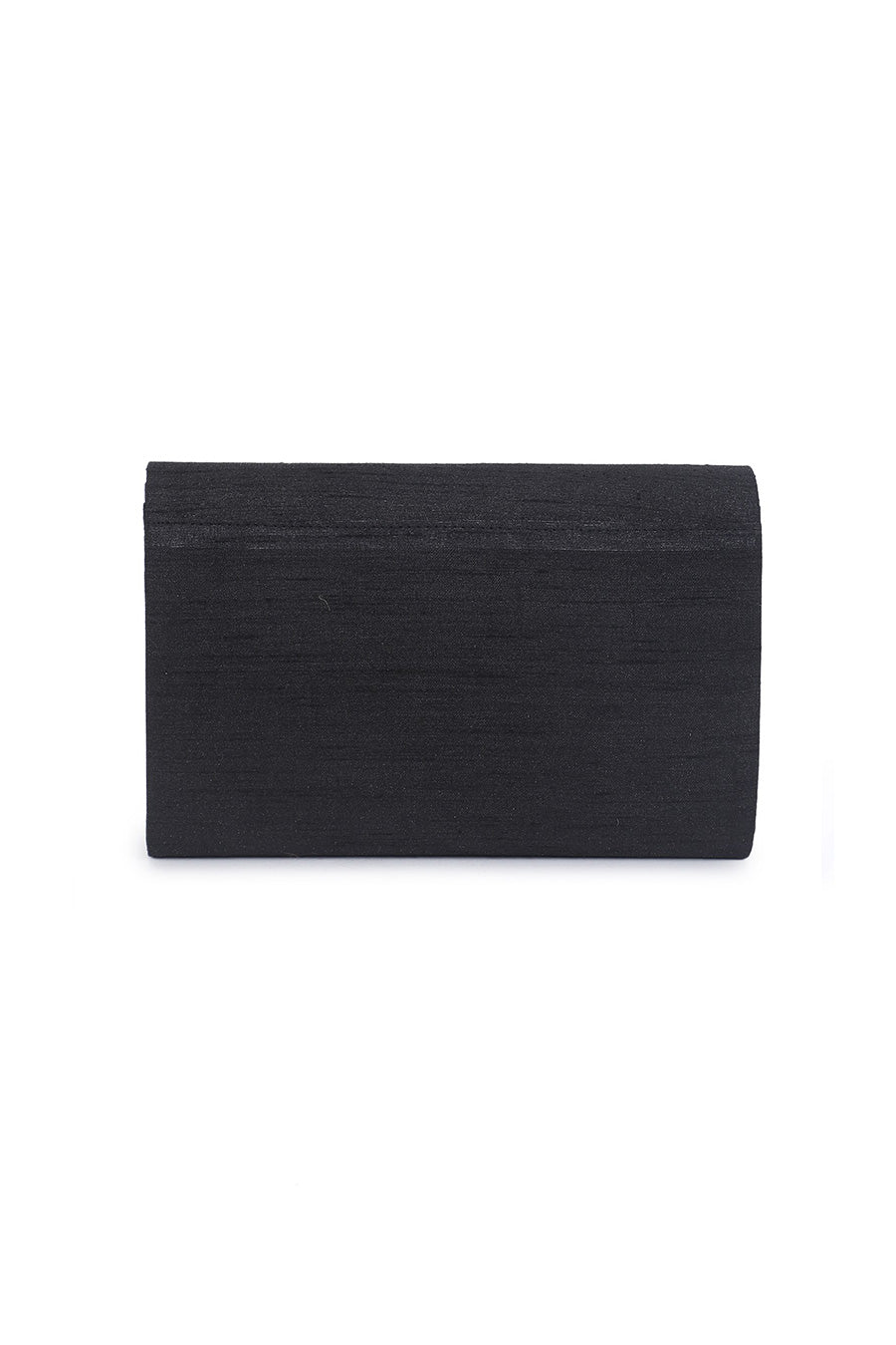 Black Hand-Embroidered Clutch